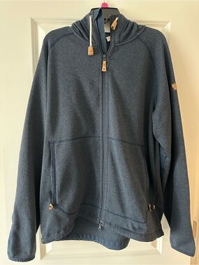 Fjällräven Men's Navy Blue ÖVIK FLEECE HOODIE M, size XXL